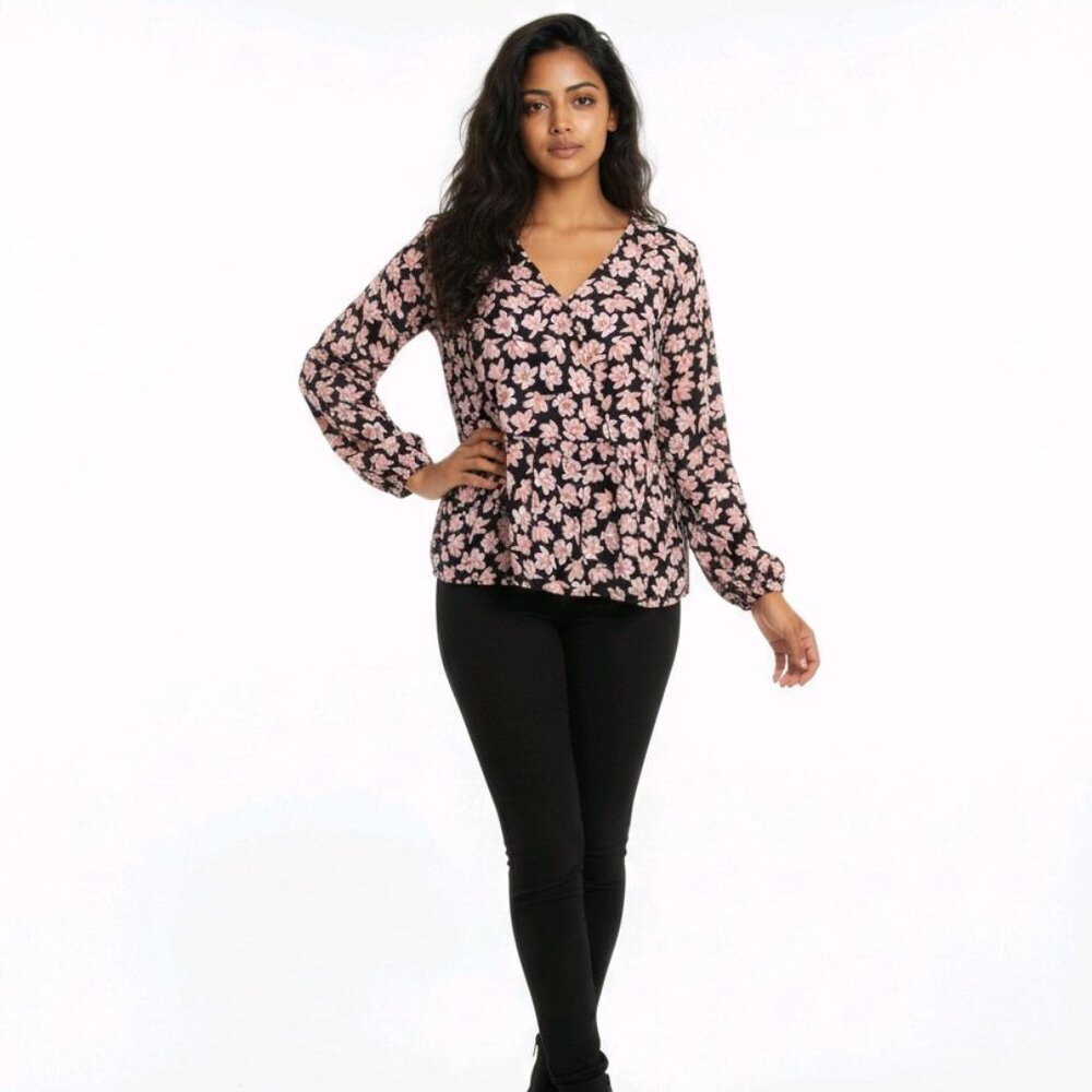 🌸 Pre-Loved POPSUGAR Pink Floral Babydoll Blouse – Effortlessly Chic! 🌸